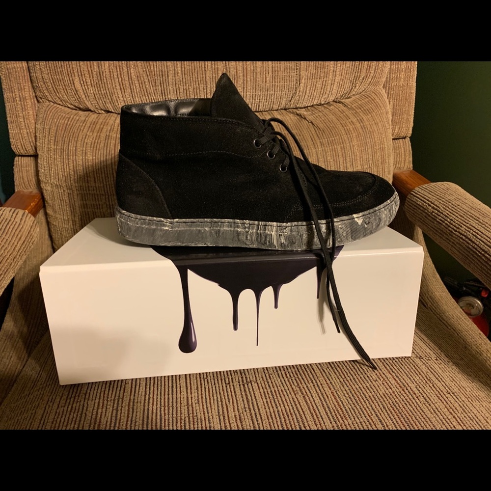 All black 100% Italian suede with marble sole